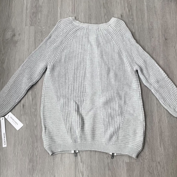NWT Modamix Women's Gray Scoop Neck Zip Front Long Sleeve Sweater Plus Sizes - Picture 10 of 16